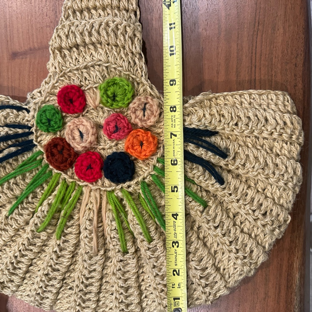 Artisan Crochet Straw Bag with Crochet Detail-Packable - Picture 3 of 7